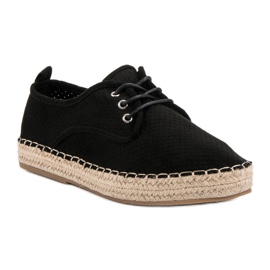 Ideal Shoes Lace-up Espadrilles black 2