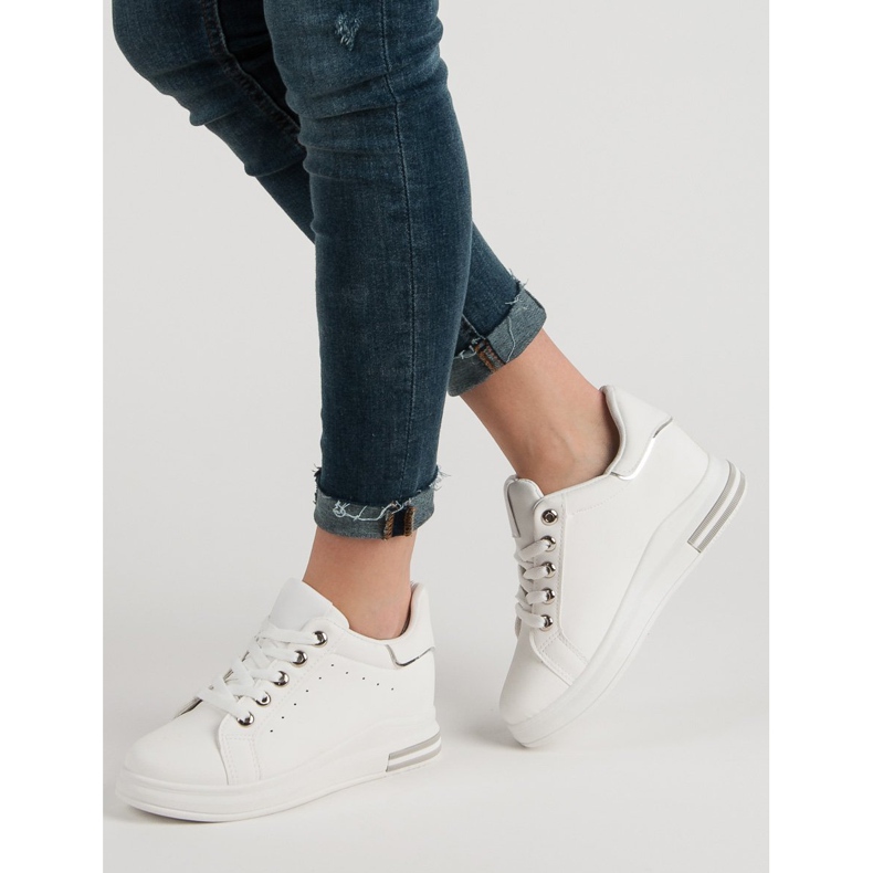 White Wedge Sneakers 1