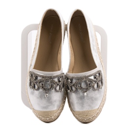 Ideal Shoes Silver Espadrilles With Ornaments grey 1