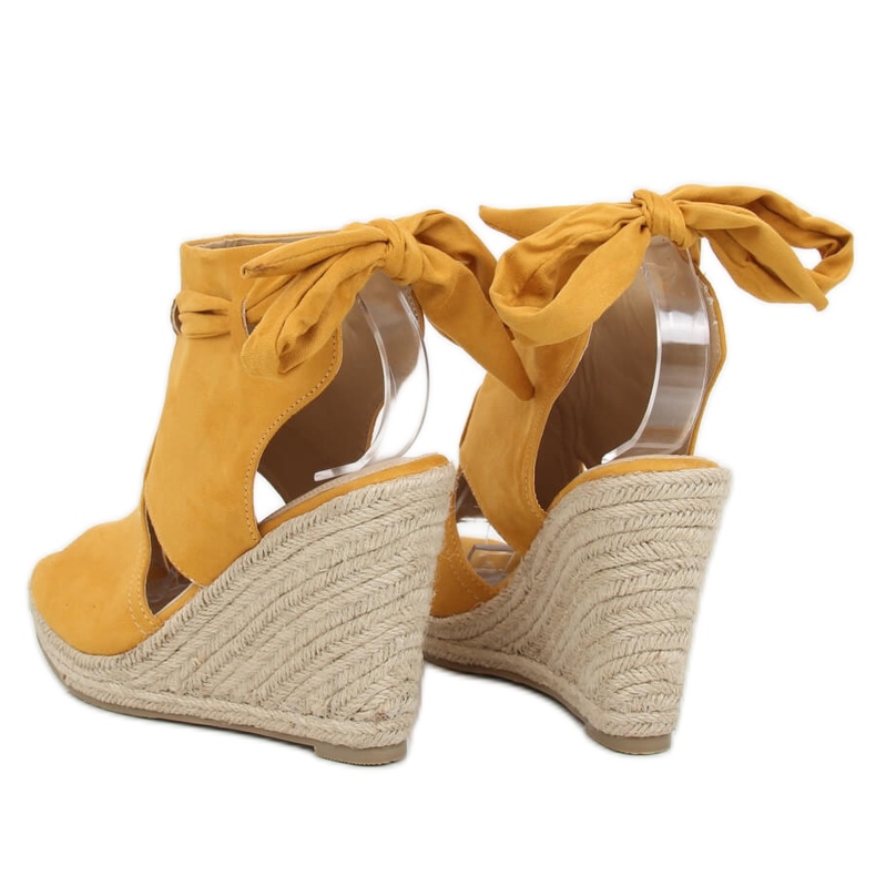 Yellow Espadrilles on wedges yellow LM-023 Yellow 1