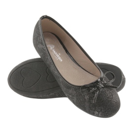American Club Girls' ballerinas with a bow lu17 black 4