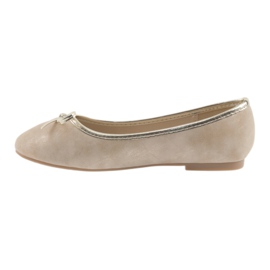 American Club LU17 beige ballerinas for girls golden 2