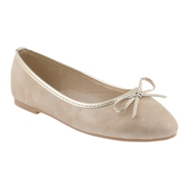 American Club LU17 beige ballerinas for girls golden 1
