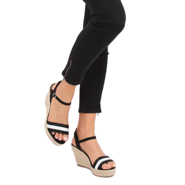 Black Espadrilles on wedges, black 9072 Black 2