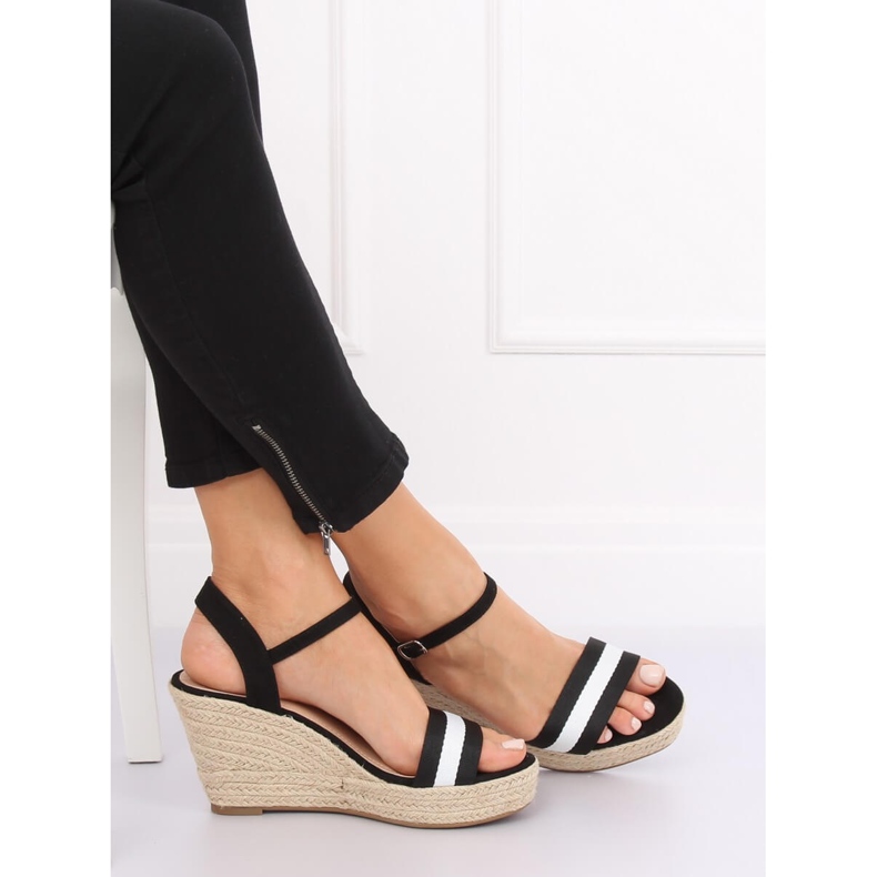 Black Espadrilles on wedges, black 9072 Black 1
