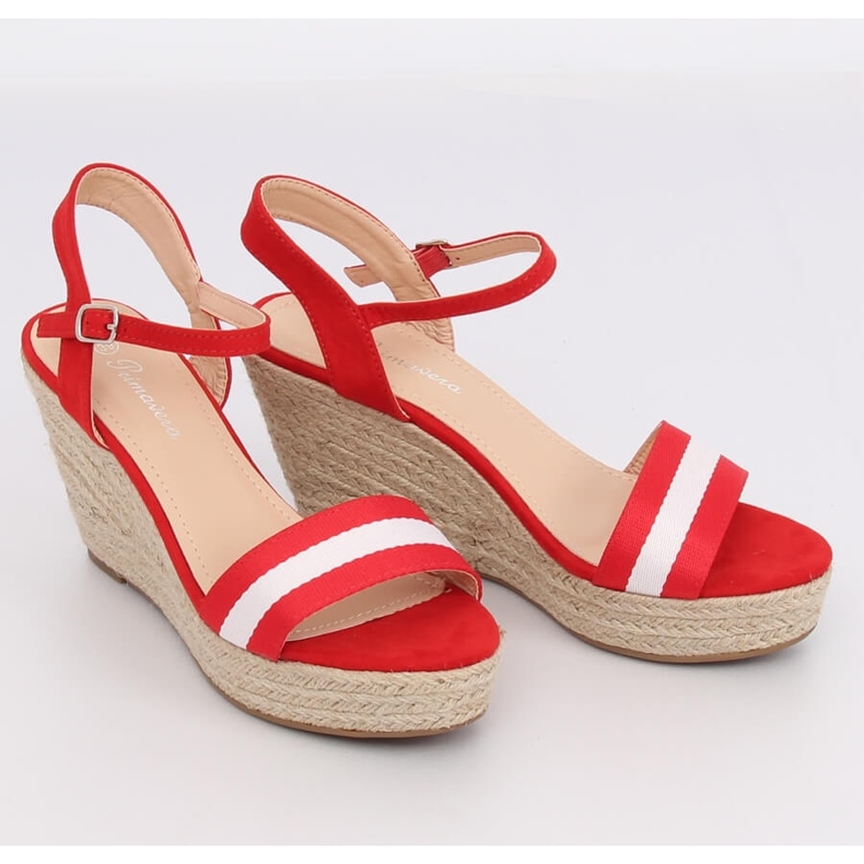 Red Espadrilles on wedges, red 9072 Red 1