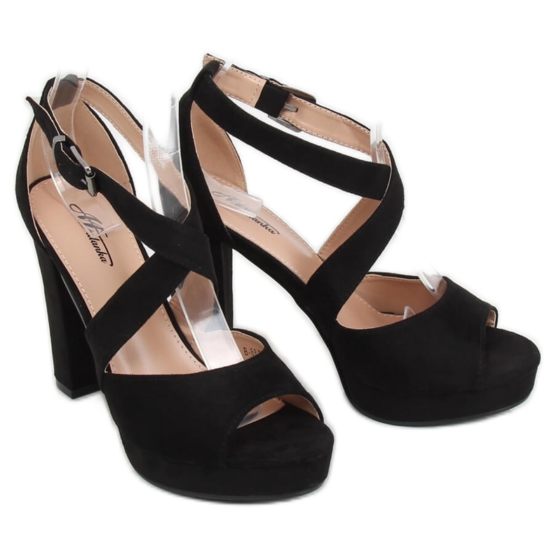 Black sandals on the platform B-88 Black 1