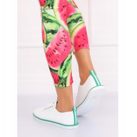 Women's sneakers white and green XJ-2918 Green 1