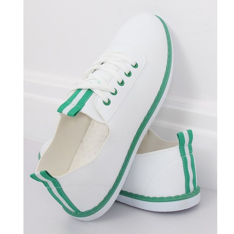 Women's sneakers white and green XJ-2918 Green 2
