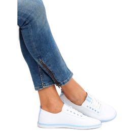 Women's white and blue sneakers XJ-2918 L.BLUE 2