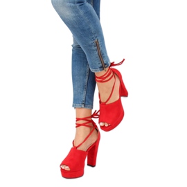 Red LM-058 Red platform sandals 1