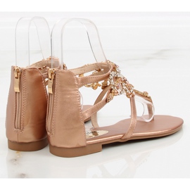 Sandals with champagne stones JH64P Champagne II-GAT pink 1