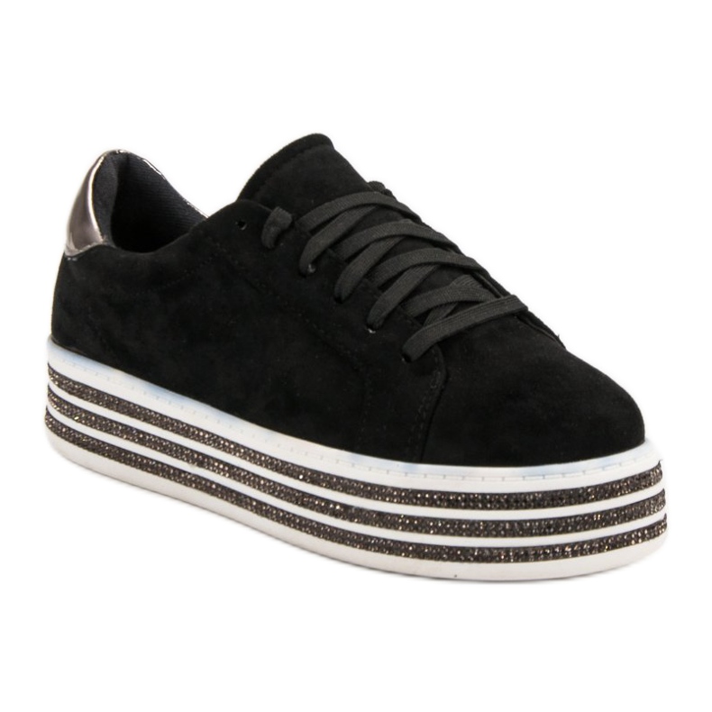 Suede Creepers With Crystals black 1