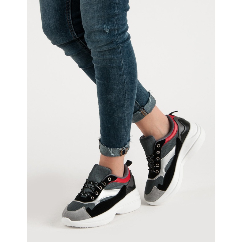 Fashionable Footwear On The Platform grey multicolored 2