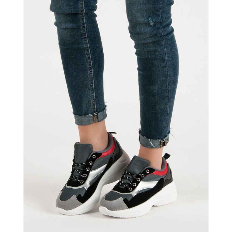 Fashionable Footwear On The Platform grey multicolored 1