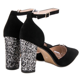 Weide Pumps With Glitter Heel black 1