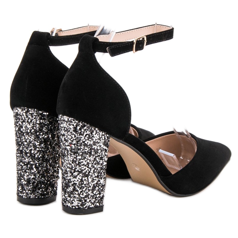 Weide Pumps With Glitter Heel black 1