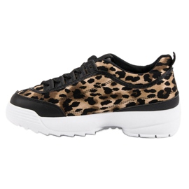 Animal Print Black Sneakers brown 1