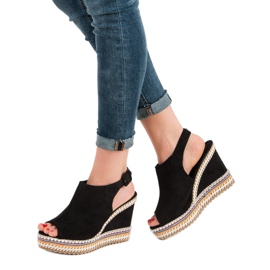 Nio Nio Built-up Wedge Sandals black 1