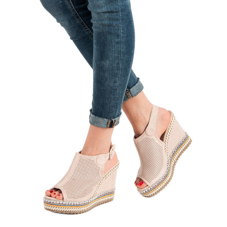 Nio Nio Built-up Wedge Sandals pink 1