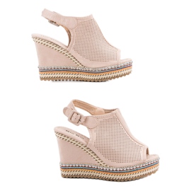 Nio Nio Built-up Wedge Sandals pink 2