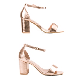 Laura Mode Fashionable Rose Gold Sandals yellow pink 1