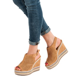 Nio Nio Built-up Wedge Sandals brown 2