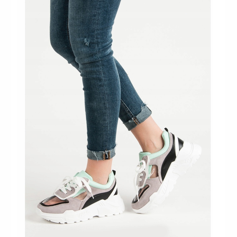 SHELOVET Transparent Sneakers On The Platform grey 1