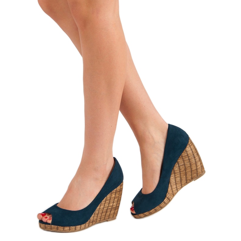 Corina Navy Open Toe pumps blue 2