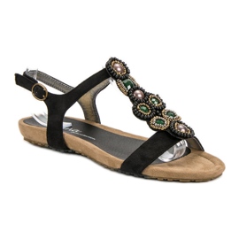 Corina Black Boho Sandals 1