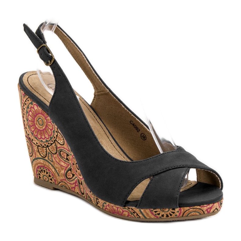 Corina Fashionable Ethno Sandals black 1