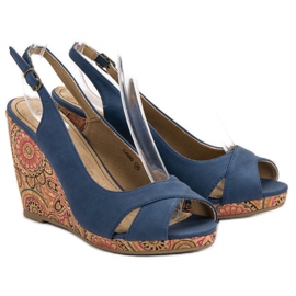 Corina Fashionable Ethno Sandals blue 1