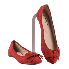 Corina Red Openwork Ballerinas 2