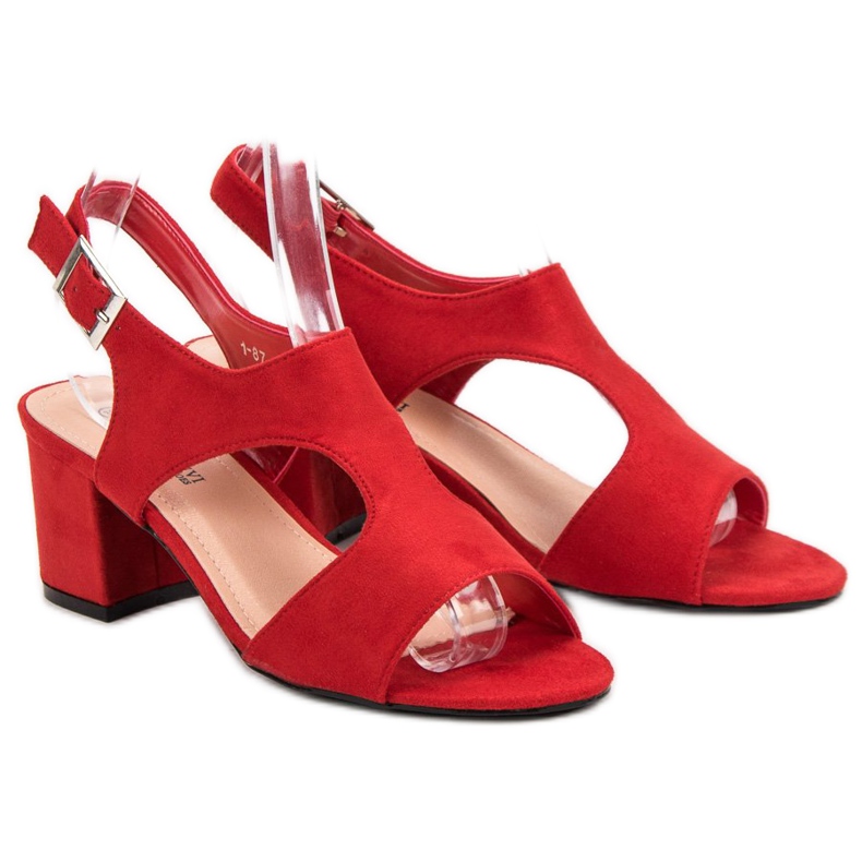 Queen Vivi Suede sandals red 1