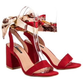 Milaya Sandals Tied With A Ribbon red 2
