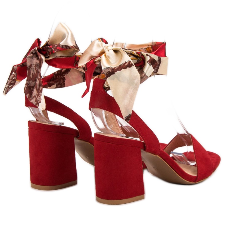Milaya Sandals Tied With A Ribbon red 1