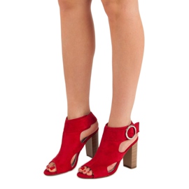 Erynn Red Sandals On A Bar 1