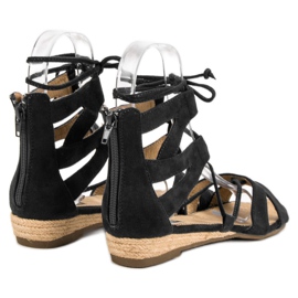 Corina Black Roman Sandals 1
