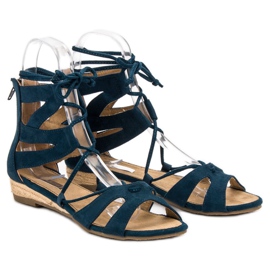 Corina Navy blue Roman sandals 1 Corina Navy blue Roman sandals 1