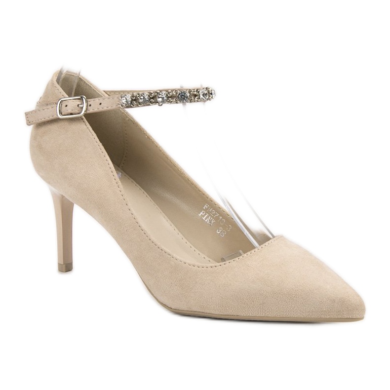 Fama Beige Suede Heels 1