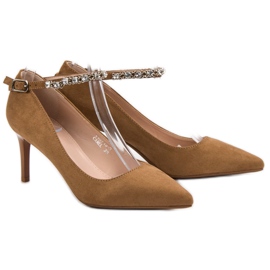 Fama Camel Suede Heels brown 1