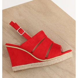 Red wedge sandals 9069 Red 1