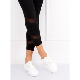 White women's sneakers WD009 WHITE / YELLOW 1