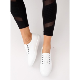 White women's sneakers WD009 WHITE / NAVY 2