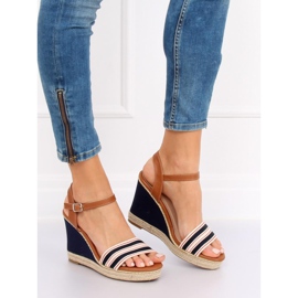 Wedge sandals 9068 Blue brown navy blue 1 Wedge sandals 9068 Blue brown navy blue 1