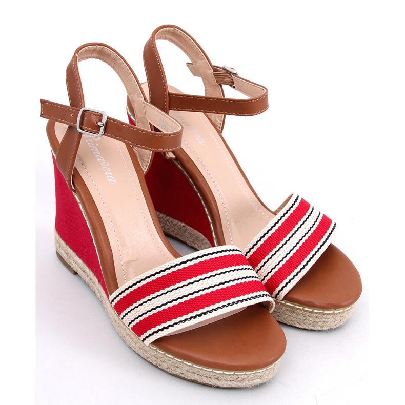 Red wedge sandals 9068 Red 1