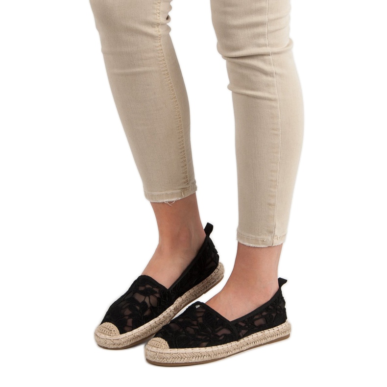 Lucky Shoes Black Lace Espadrilles 1 Lucky Shoes Black Lace Espadrilles 1