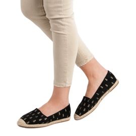 Lucky Shoes Black Espadrilles In Pineapples 2