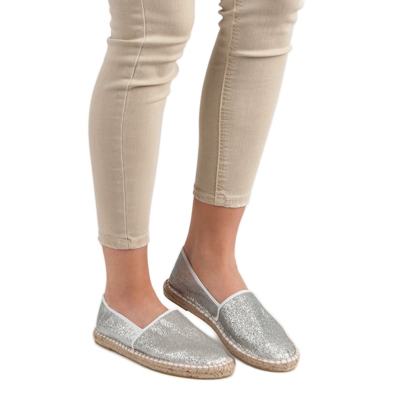 Cm Paris Glitter Silver Espadrilles grey 2
