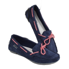 Women's navy blue loafers MH04 Navy 2